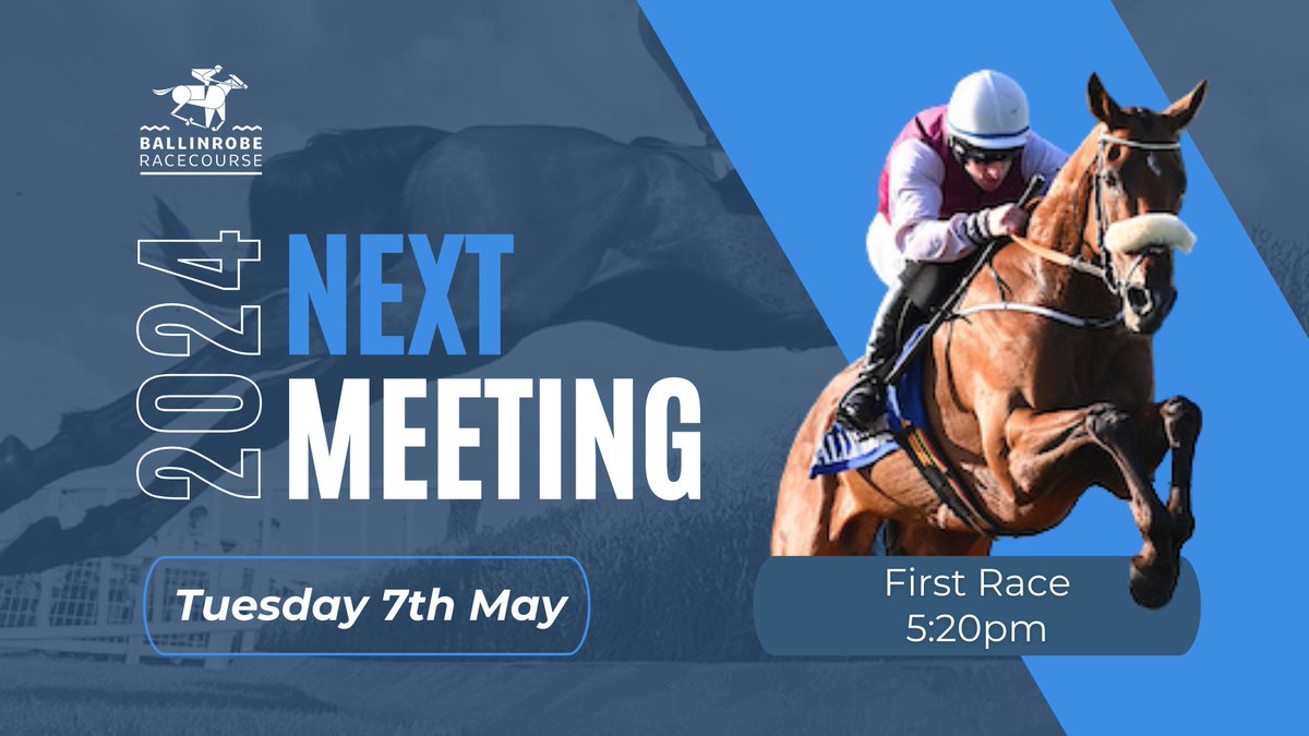 1⃣week to go! Join us next Tuesday 7th May 🏇 First race: 5⃣:2⃣0⃣pm 7⃣race jumps card ❌Coranna package - SOLD OUT ✅Group packages are still available on our website