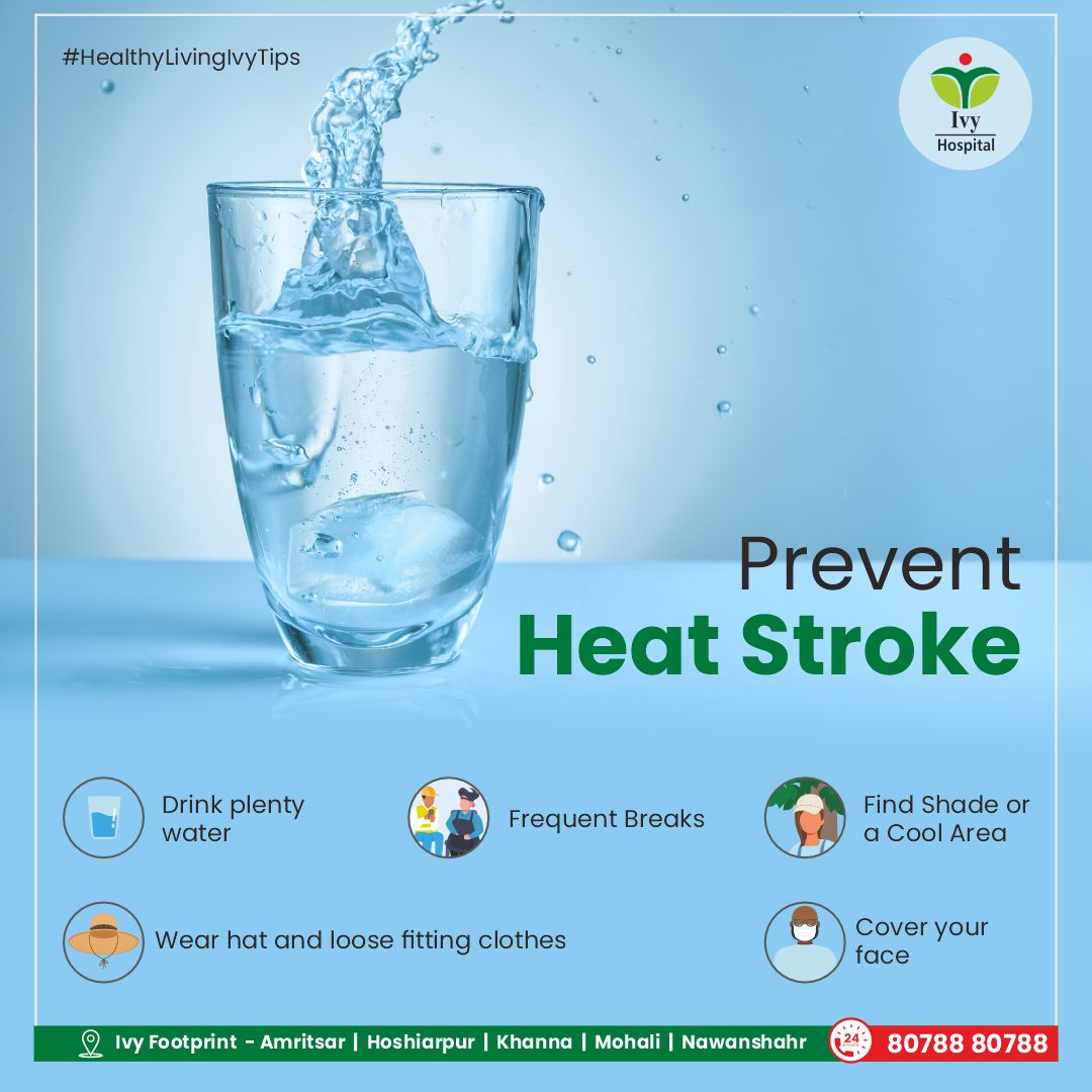 Summer is heating up! 🌞Keep cool and prevent heat stroke with these tips: stay hydrated 💧, wear light clothing 👕, and avoid prolonged sun exposure ☀️. Let's stay safe and enjoy the sunshine responsibly!
#ivyhospital #healthylivingivytips #HeatWaveSafety #StayCool #SummerSafety