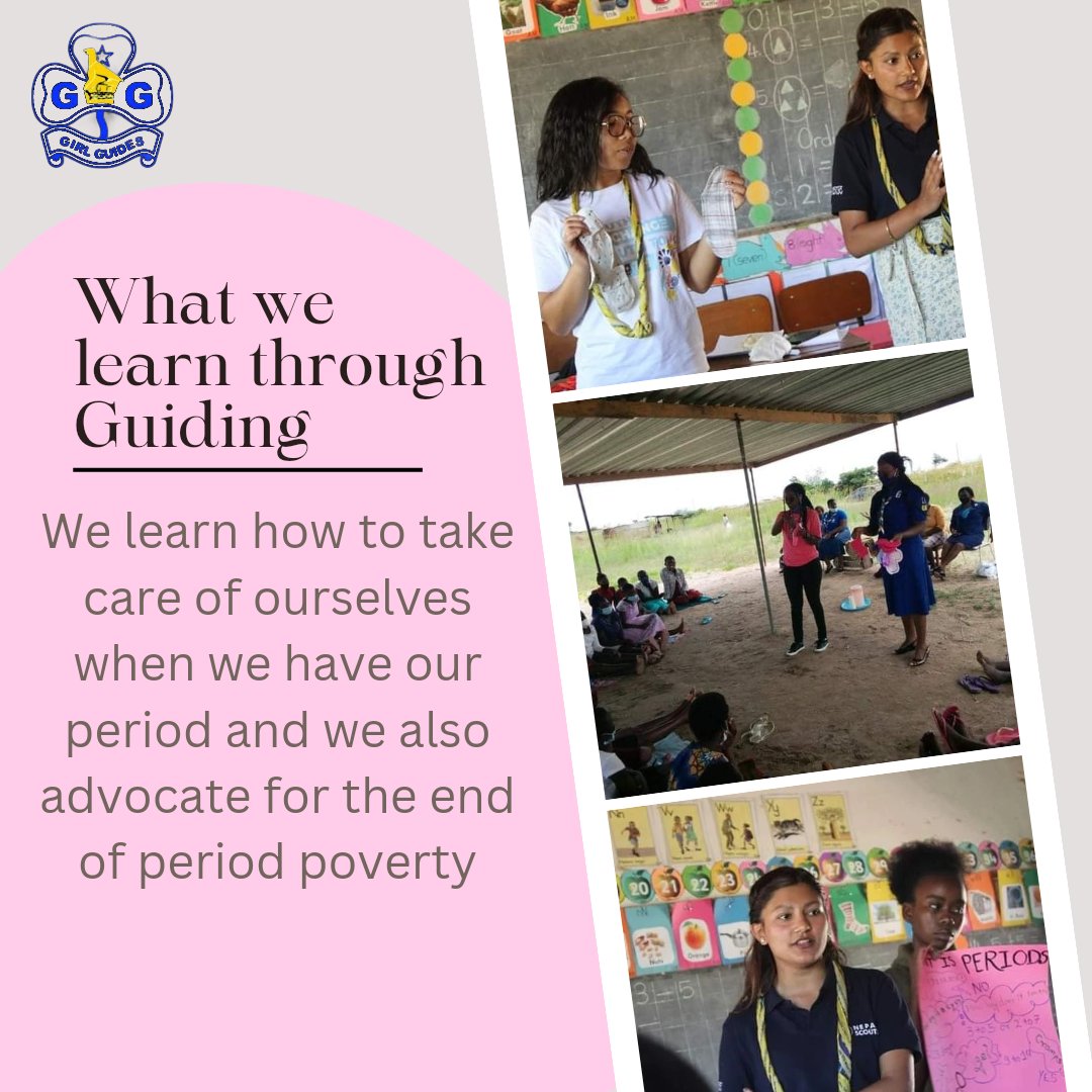 In Guiding, Girls are given a safe space to talk about periods with their peers, to teach each other how to take care of themselves when their first periods come and advocate for other girls who do not have access to adequate hygienic protection and products.
#girlguides