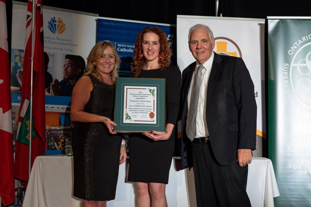 DCDSB Superintendent of Education, Katharine Stevenson, was the recipient of the 2024 CASSA EXL Award by the OCSOA. Congratulations for being recognized provincially for your leadership and valuable contributions to Catholic education in Ontario.