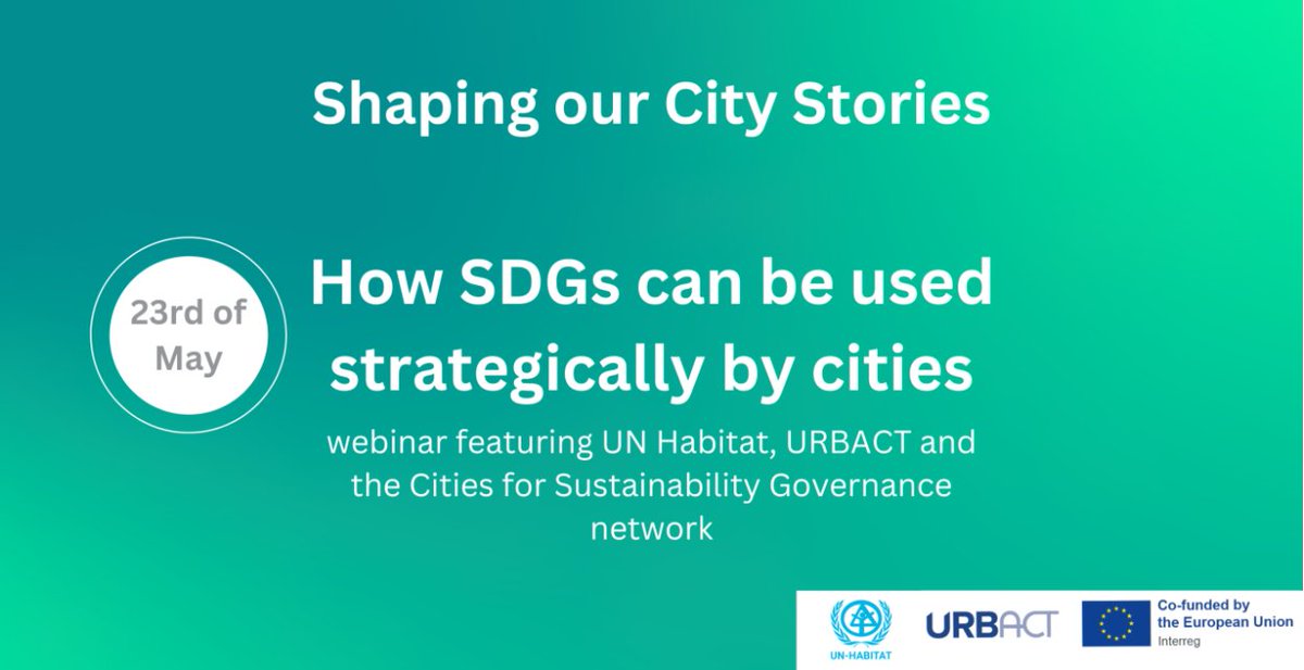 🗓️Don't miss this upcoming session, you'll gain insights about:

How cities 🏙️ strategically use #SDGs for holistic sustainability, regardless of starting point, real city testimonials and discover @UNHABITAT & @URBACT support!

🔗Register here! urbact.eu/webinar-shapin…