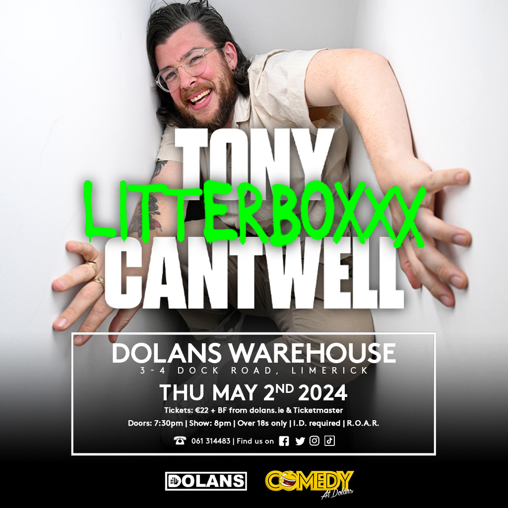 ***THIS WEEK AT DOLANS*** Tony Cantwell: Litterboxxx Dolans Warehouse Thursday May 2nd Tickets here: dolans.yapsody.com/event/index/79… @tonyhorror