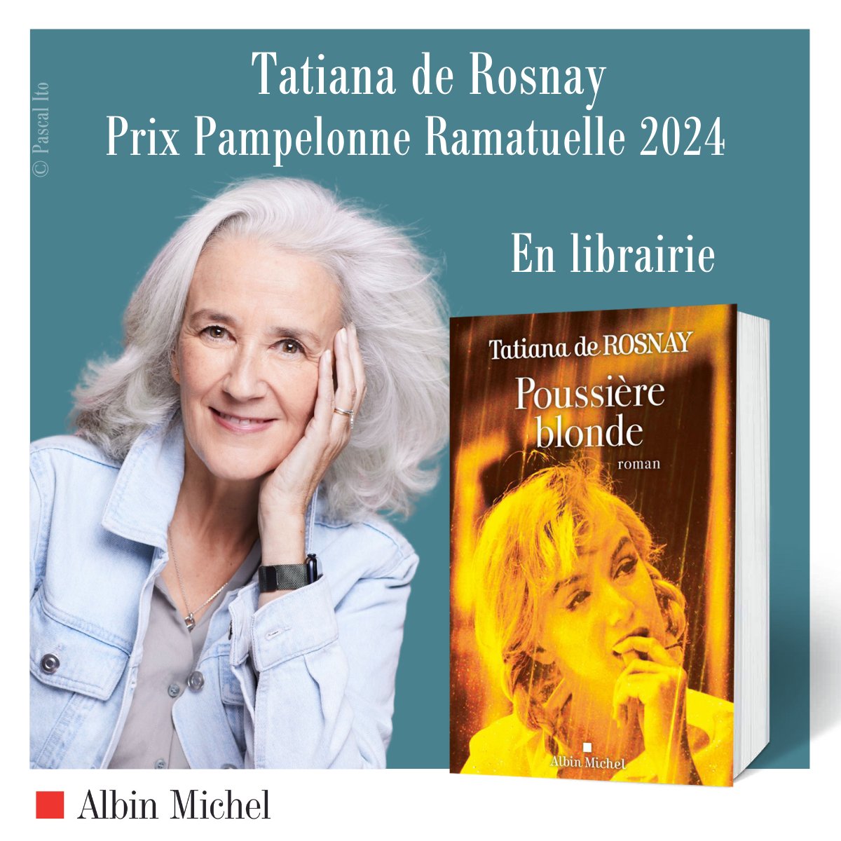 🎉📖 Félicitations à @tatianaderosnay, lauréate du #PrixPampelonneRamatuelle2024 pour son roman 'Poussière blonde', disponible en librairie ! 📚🥰 #AlbinMichel