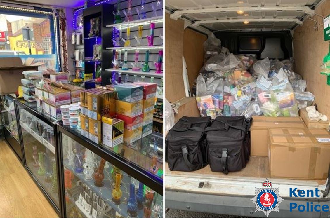 Vapes, illicit tobacco and cash have been seized during a multi-agency operation in #Gravesend and #Dartford. The full details are on our website here: kent.police.uk/news/kent/late…