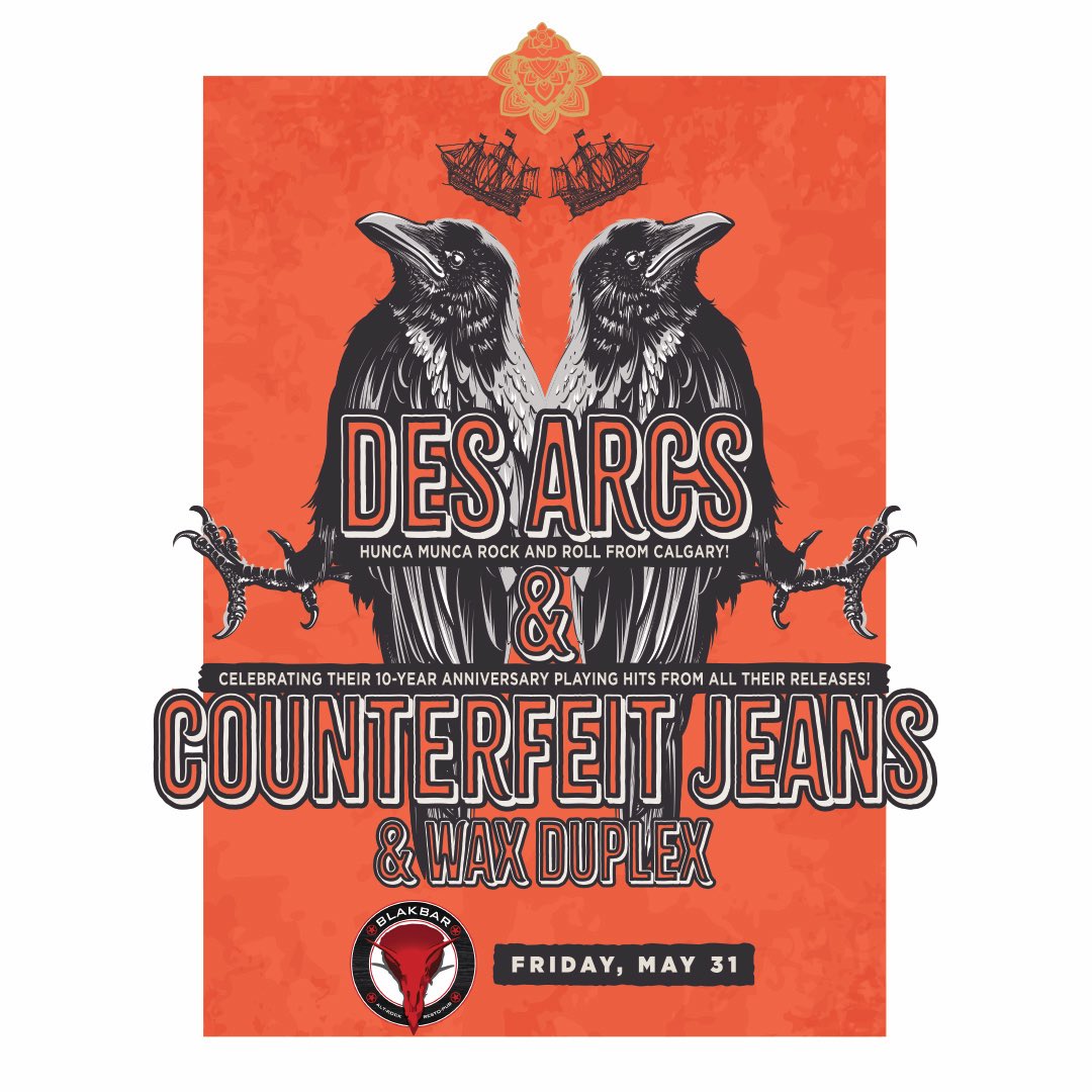 Over the moon to say we'll play a 10-year anniversary show, ripping tracks from every release, on May 31 with Calgary pals, Des Arcs &amp; Edmonton buds, Wax Duplex at BlakBar on Whyte. Shows are more rare these days, so hope to see old friends come out and to meet new ones too 💋