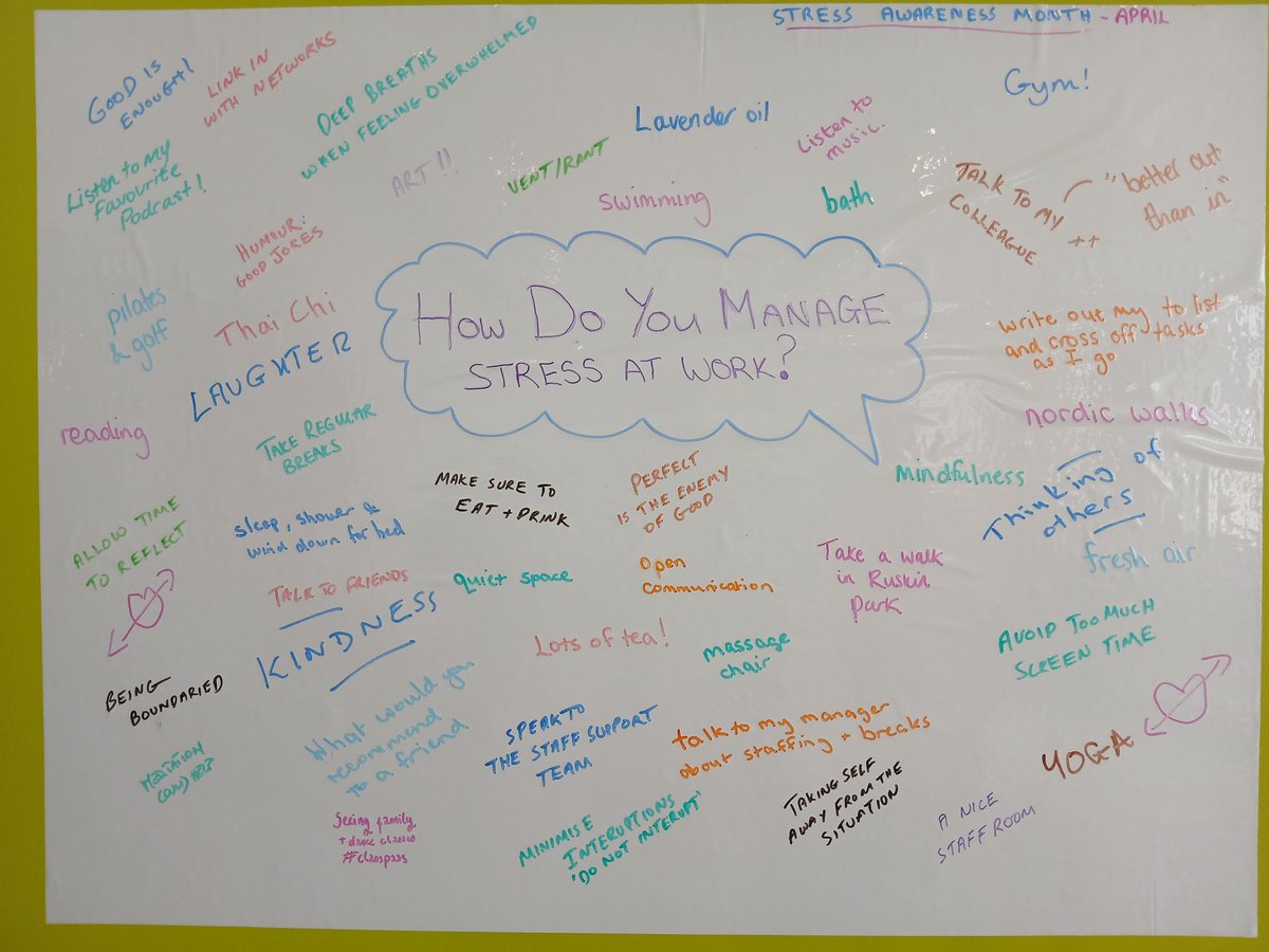 @MaudsleyNHS How do you manage stress at work? Take a look at what our SLaM colleagues shared today 💭 #StressAwarenessMonth #WellbeingMatters #StaffSupport