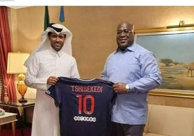 #RDC Trophée des Champions de #France : 2024 : Le stade des Martyrs de Kinshasa choisi pour accueillir le match PSG-Lille? Il aurait eu une discrète rencontre entre #fatshi et le Président du PSG Nasser à Paris pendant les séjours du President Rd-Congolais, d'après le journal