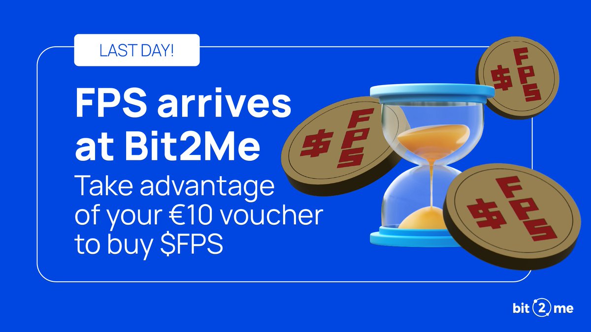 💥LAST DAY! You only have 24 hours to get your €10 coupon for fees on your FPS purchases in Bit2Me Wallet. Hurry up before you miss out! blog.bit2me.com/en/we-list-fps…