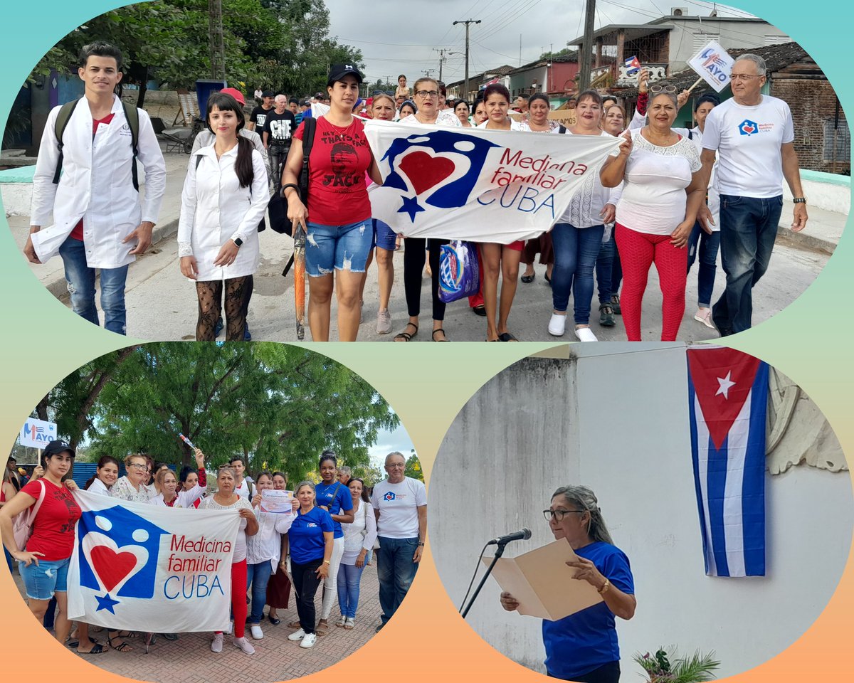 Medicina Familiar del Grupo Básico de Trabajo 2 de Gibara, participando en Desfile por el 1ro de mayo.                                             #PorCubaJuntosCreamos