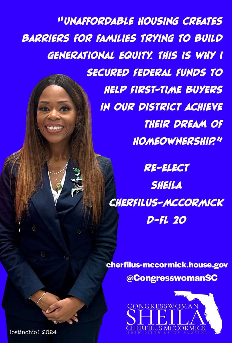 Sheila works for her constituents 
re-elect her to Congress #FL20
Sheila Cherfilus McCormick
Climate
Housing
Economy
Medicare
Healthcare
Gun Safety
Immigration
Environment
SS/Medicare
Voting Rights
Womens rights
❤@Sheila4Congress
cherfilusfordistrict20.com

#ProudBlue
#allied4dems