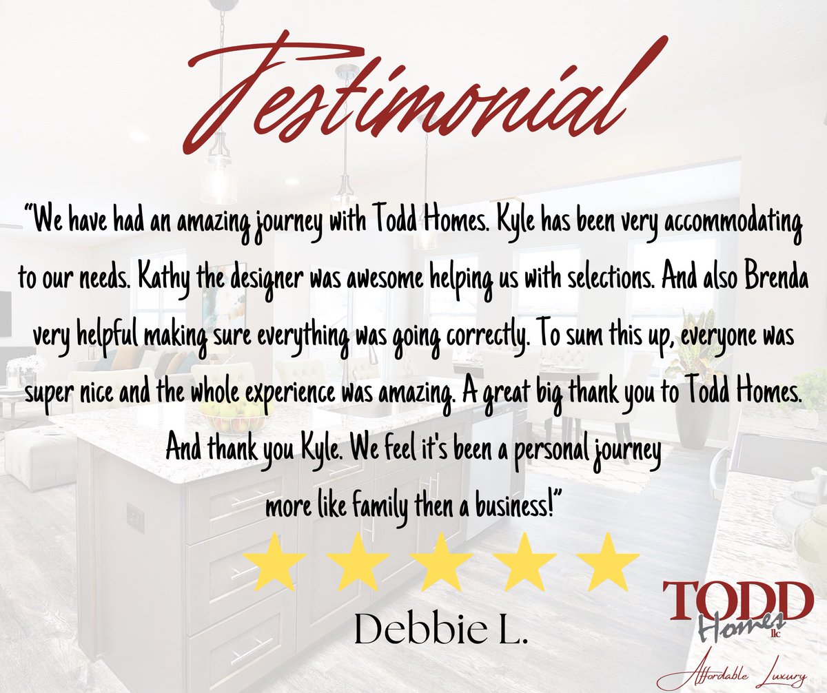 We Are Really Proud Of Our Team. We Always Want Our Clients To Feel Special #clientsfirst #ToddHomesLLC #AffordableLuxury