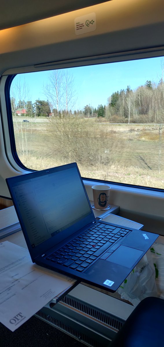Oulu-Helsinki and back, down by night train, up by day train (650km each way). Travelling from winter to spring and back again.  Avoiding internal flying has a big time cost, but also good experiential rewards :) #slowtravel #academictravel