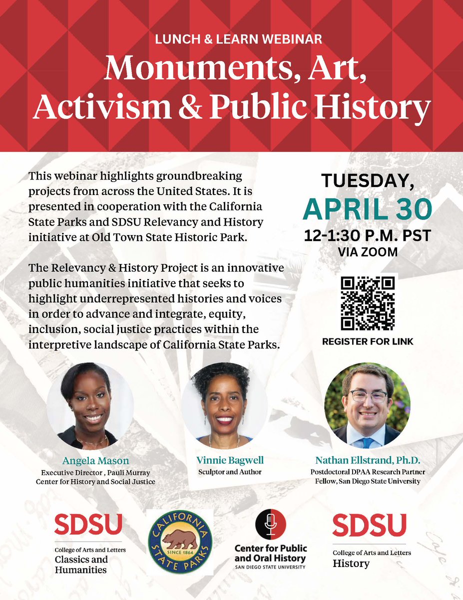 If you're free around lunchtime on the left coast, how about stopping by to see @nellstra in action discuss public history during this cool webinar session.