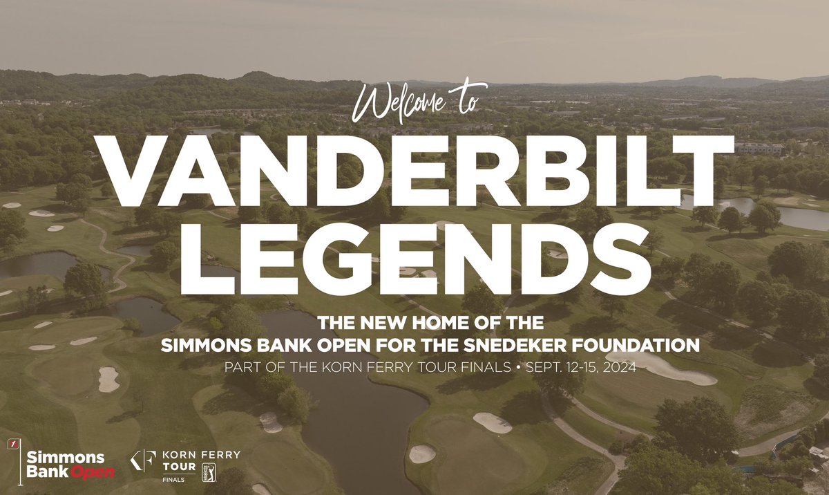 🔴📰⚫️ The Simmons Bank Open for the @SnedsFoundation is excited to announce a five-year partnership with Vanderbilt Legends Club in Franklin, beginning in 2024! Join us for the @KornFerryTour Finals, Sept. 12-15! simmonsbankopen.com/2023/04/30/van…