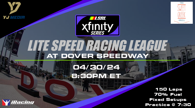 The LSRL Sweet Greek Grill @NASCAR_Xfinity Series takes on the @MonsterMile tonight! Tune in on @YJMediaGroup Broadcast: twitch.tv/yjmedia