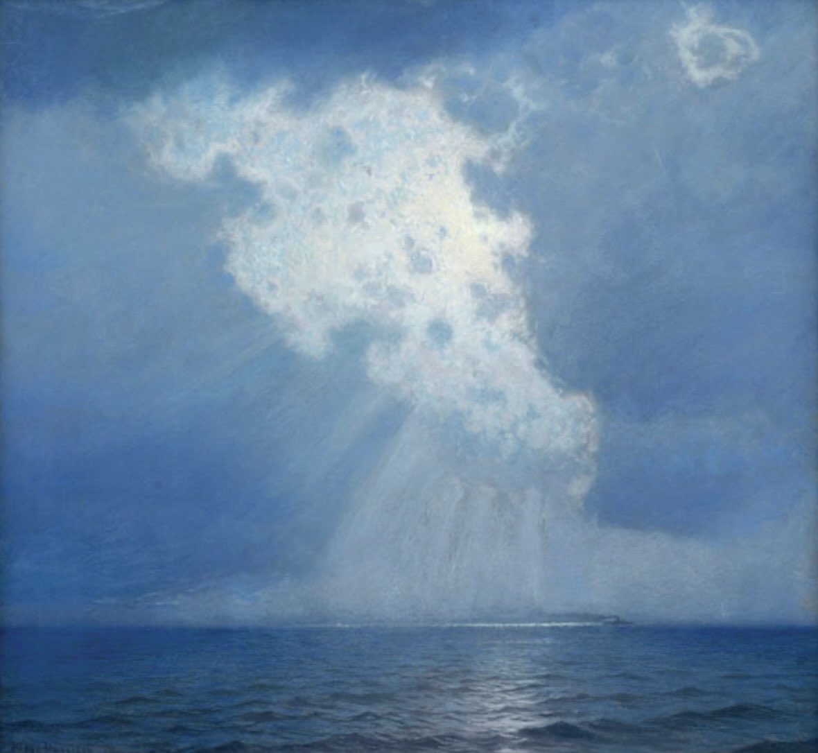 Good Morning 'Sunburst at Sea' c.1913–1914 by Lovell Birge Harrison (1854–1929). Pastel and graphite on paper.