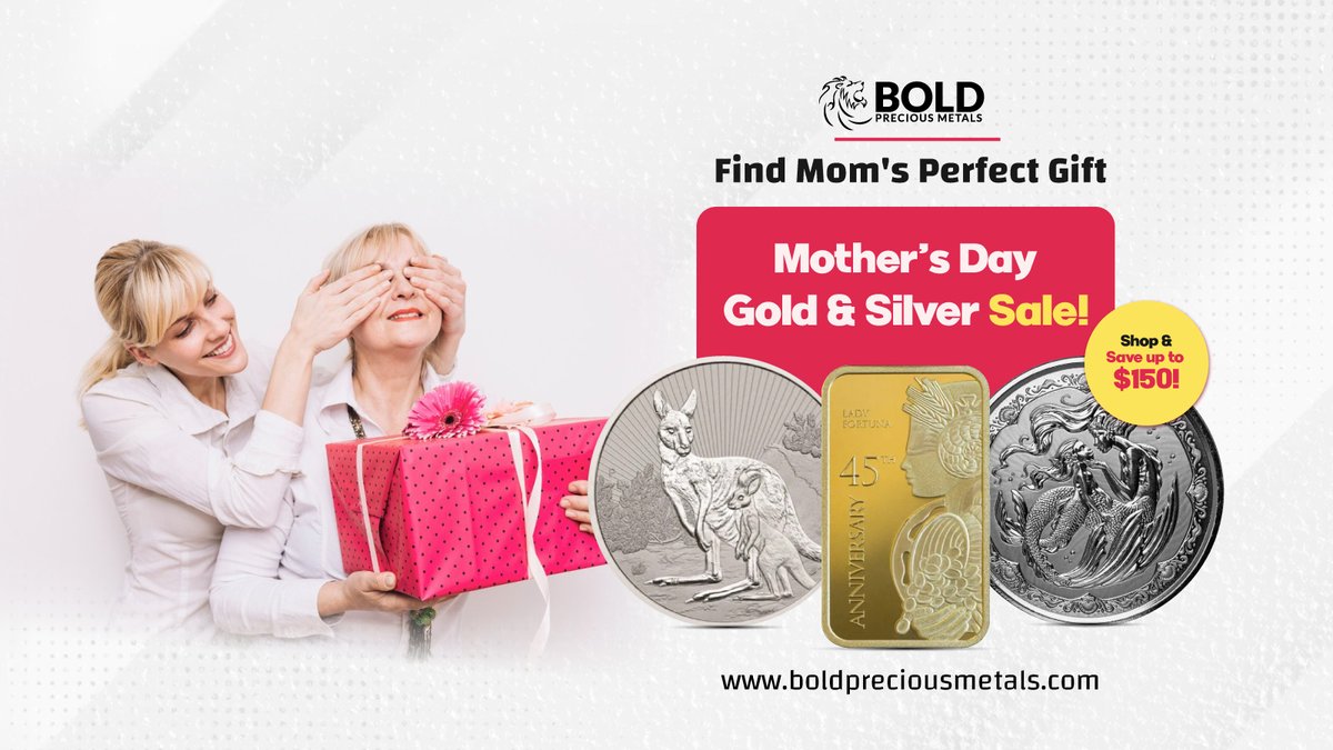 Make Mother's Day Unforgettable with Precious Metals! Give her a gift that lasts a lifetime. Shop our Mother’s Day Gold & Silver Sale and save up to $150!

boldpreciousmetals.com/sales/bullion-…

#BOLDPreciousMetals #PreciousMetals #MothersDayGift #GoldSale #SilverSale #GiftForMom #sale #saving