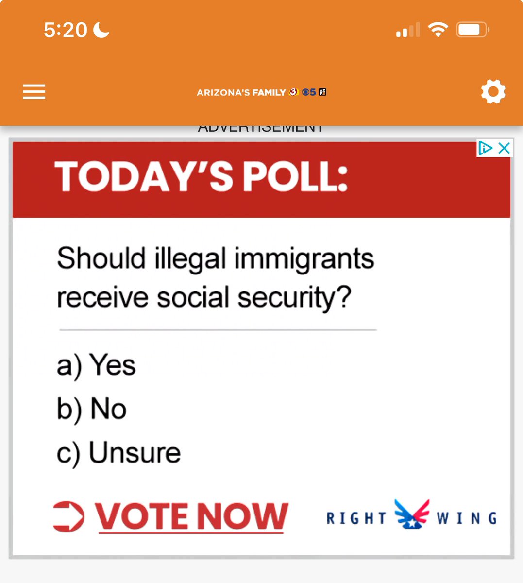 This is the bs 'poll' that our local Phoenix station puts on their app (not FOX). Infuriating.