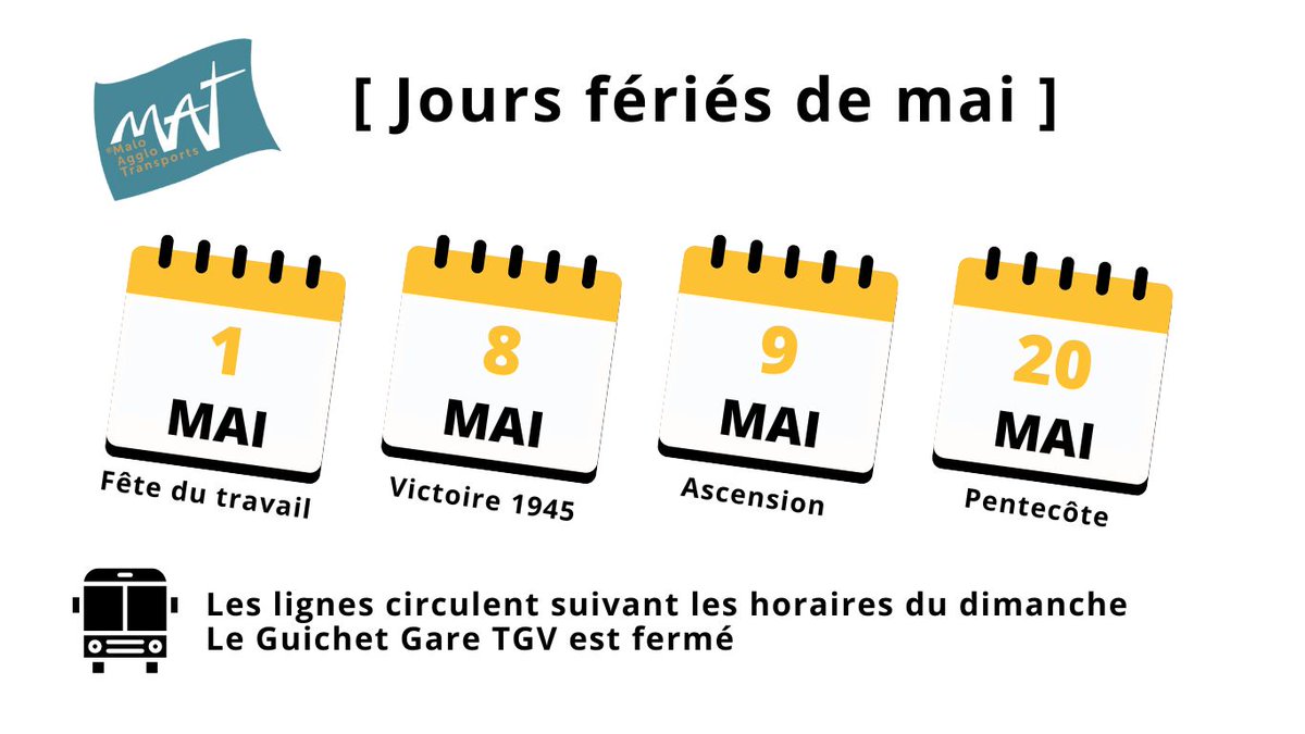 [Jours fériés de mai] Pensez-y avant de prendre le bus !