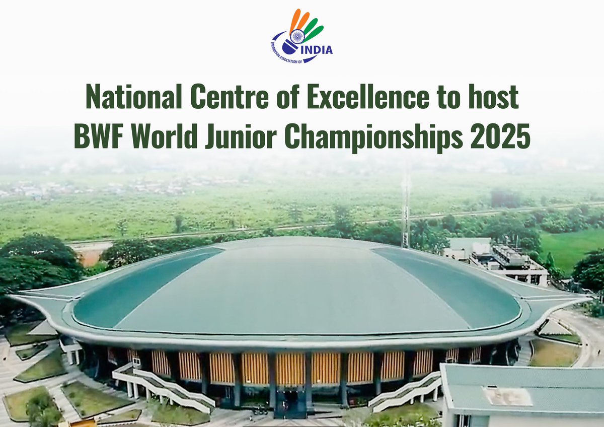 READY TO HOST NEXT-GEN STARS 🤩 Get ready for top-tier 🏸 action at National Centre of Excellence in 2️⃣0️⃣2️⃣5️⃣! @himantabiswa | @sanjay091968 | @Arunlakhanioffi #BWFWorldJuniorChampionships #IndiaontheRise #Badminton