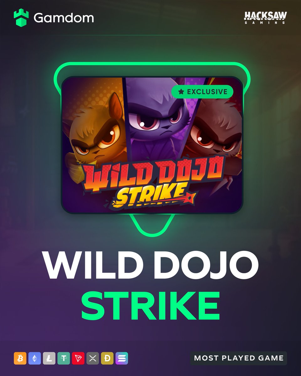 Drumroll, please! 🎉

Wild Dojo Strike takes the lead as the 'most played game' on Gamdom in April! 🥳

Want to win 100x$0.20 Free Spins? 🎰

✅ RT &amp; Drop your userID to be one of 10 lucky users! 

Good luck! 💚