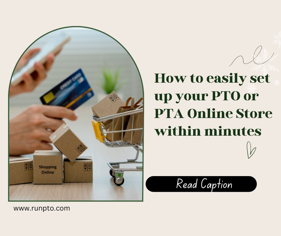 You can easily set up your PTO or PTA Online Store by just adding the Product Details, setting up the Payment Gateway and your beautiful personalized PTO or PTA Online Store is ready for business.

Did you find this simple enough?
Follow for more!

#runpto #ptamanager