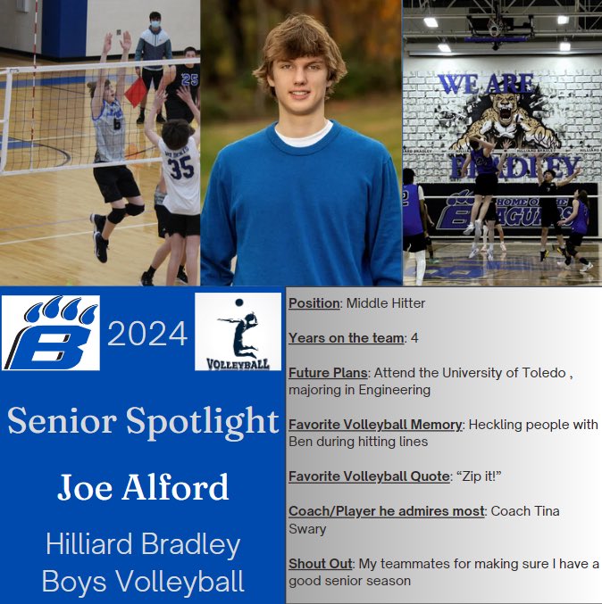 Boys Volleyball Senior Night Profile

Joe Alford - Middle Hitter Co-Captain

#BCLAW #GoJags