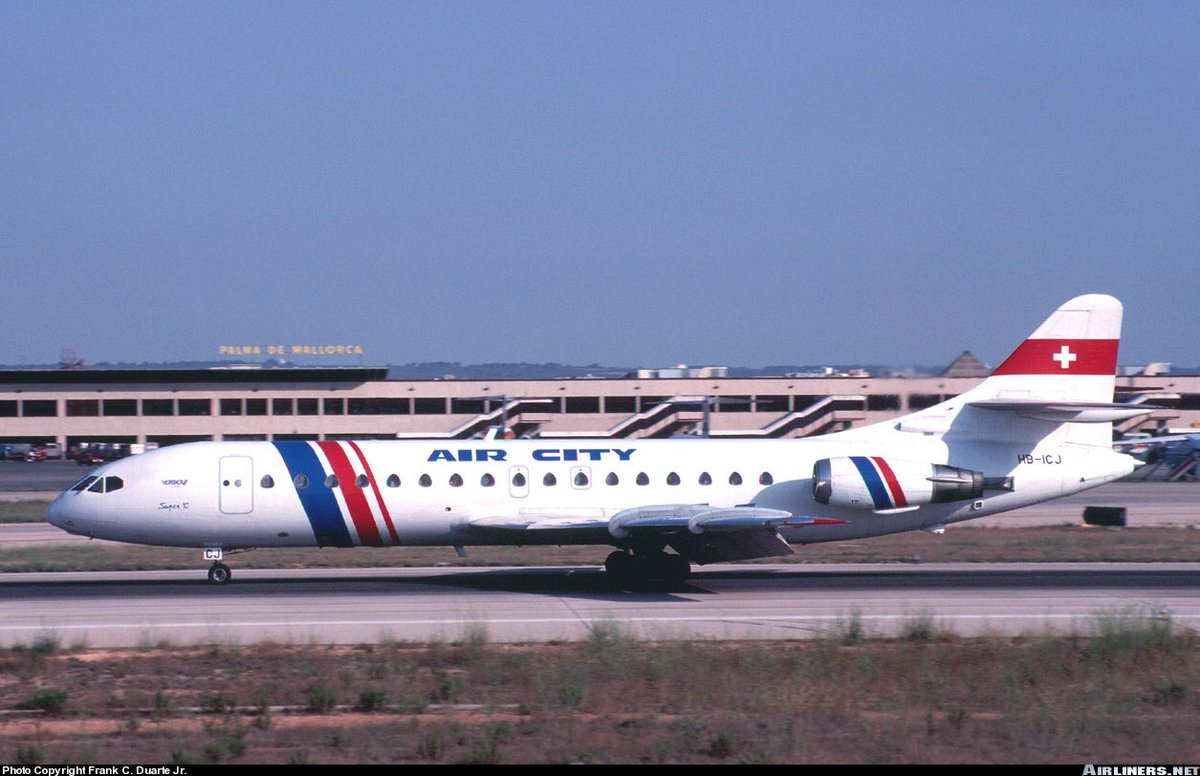An Air City SE-210 Caravelle seen here in this photo at Palma De Mallorca Airport in August 1988 #avgeeks 📷- Frank C Duarte Jr