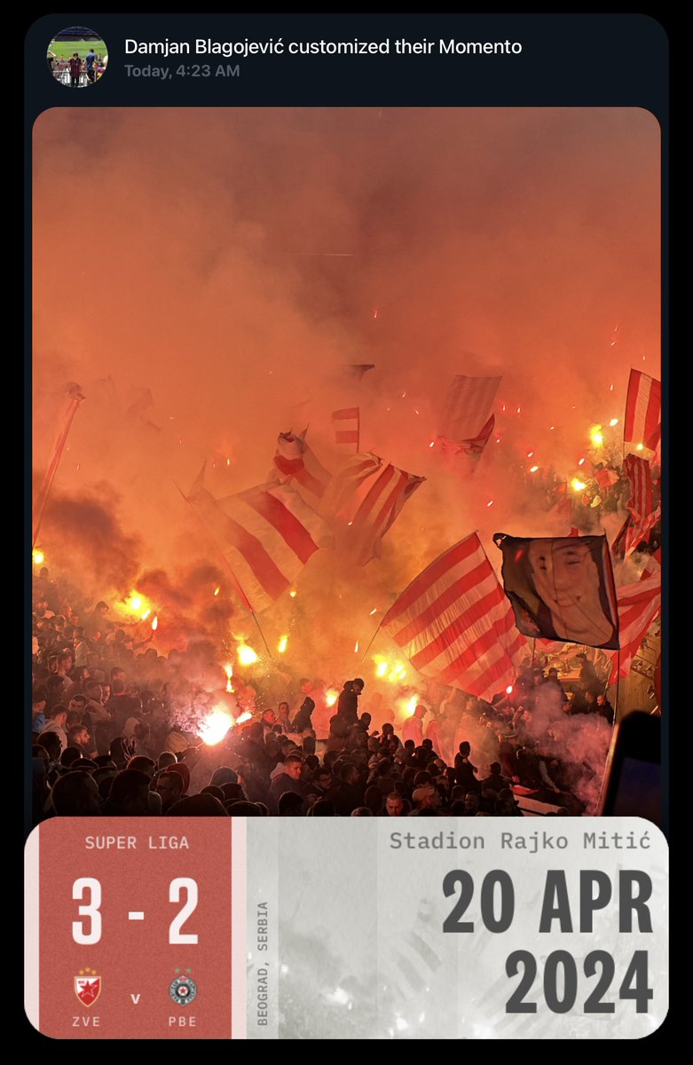 ⚽️🇷🇸 Absolute scenes last week in the Serbian capital. Red Star Belgrade won this game 3-2, scoring the winner in the NINTH minute of stoppage time. via @ACMomento