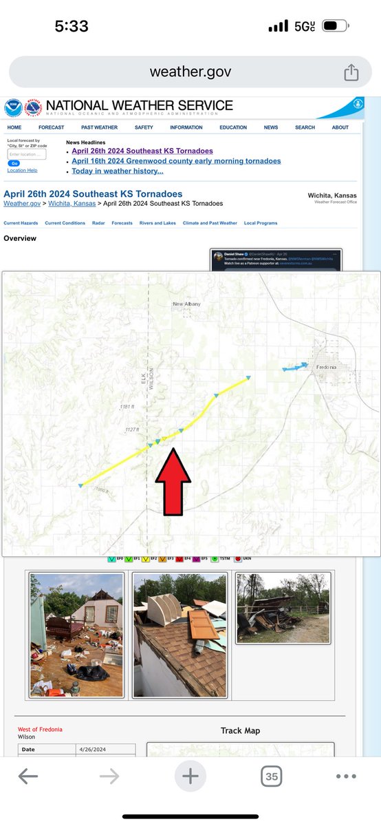 Tornado damage assessment on the Fredonia Tornado the other day. They rated it EF2. #Tornado #Kansas #Fredonia