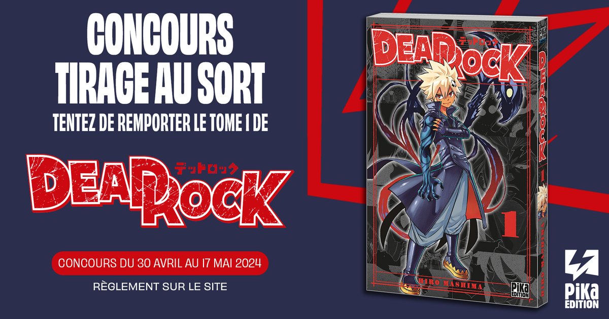 [CONCOURS]
⭐️À l'occasion de la sortie du tome 1 de 'Dead Rock', tentez d'en remporter un exemplaire !⭐️
Pour participer:
1⃣ Abonnez-vous à @pikaedition 
2⃣ Likez et repostez cette publication🔁

Bonne chance à tous !