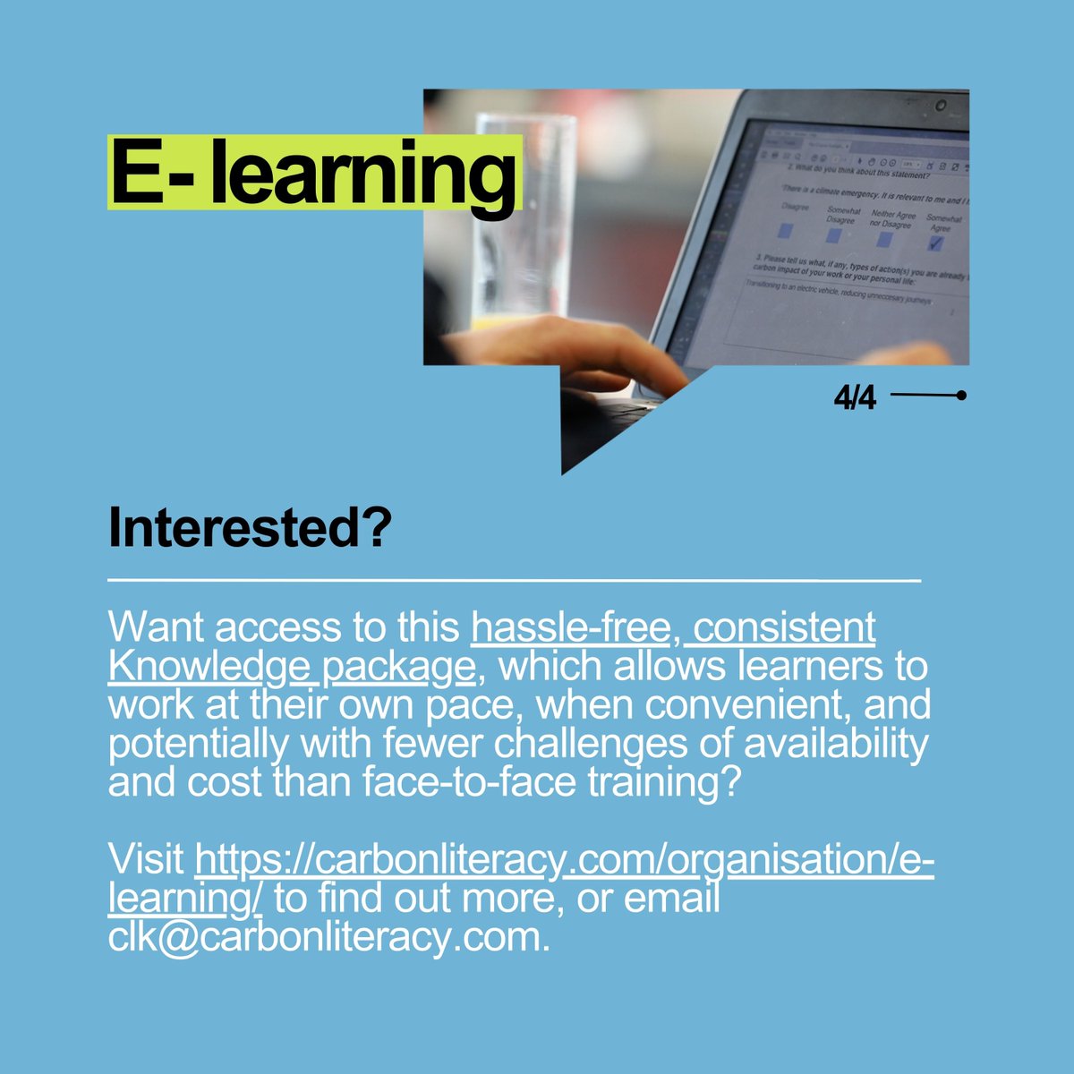 Did you know we have an #Elearning package to assist trainers and organisations in delivering #CarbonLiteracy training? 🌐

Click through the photos to find out more... ➡️

...or visit our E-learning webpage: carbonliteracy.com/organisation/e…