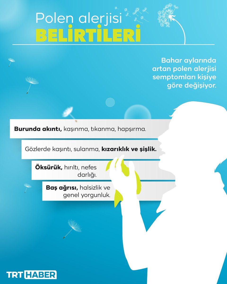 🔗 Burun akıntısı, nefes darlığı, gözlerde kaşıntı...

🏖 Bahar geldi, polen alerjisi belirtilerini göstermeye başladı. Peki tedavi etmek mümkün mü?

🖊 İşte polen alerjisi hakkında merak edilenler.