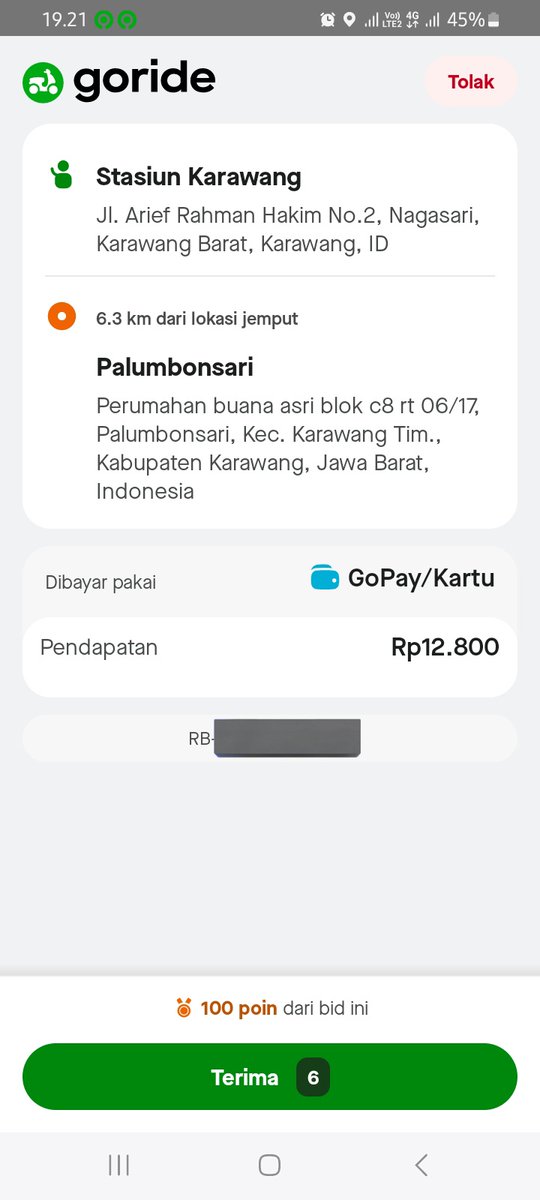 maafkan_ayahmu's tweet image. Kumpulan order Gojek yg jemputnya gak ngotak! 

-- A thread --

*temen2 driver yg mau nambahin silakan, atau jika "ada masukan konkret" buat perbaikan juga dipersilakan.

Dimulai dari saya:
Jarak saya ke stasiun 6km lebih dgn waktu tempuh sekitar 15 menit. Worth kah?