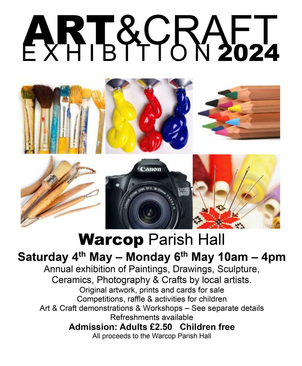 Warcop Art and Craft Exhibition is taking place over the Bank Holiday weekend. orlo.uk/nv3Vr