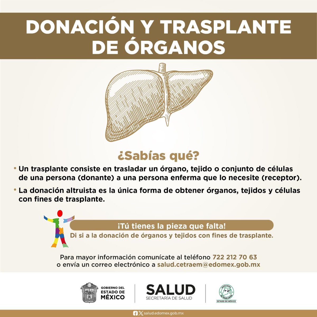 ¿Sabías qué? el #Edoméx cuenta con un Centro Estatal de Trasplantes, conoce el proceso de donación y salva hasta 7 vidas con tus órganos #DonarÓrganosEsDonarVida. 

📌Conoce más en cetraem.edomex.gob.mx 
#Cetraem