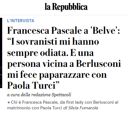 Effettivamente mi pare di ricordare che la Pascale fosse il nostro primo pensiero...