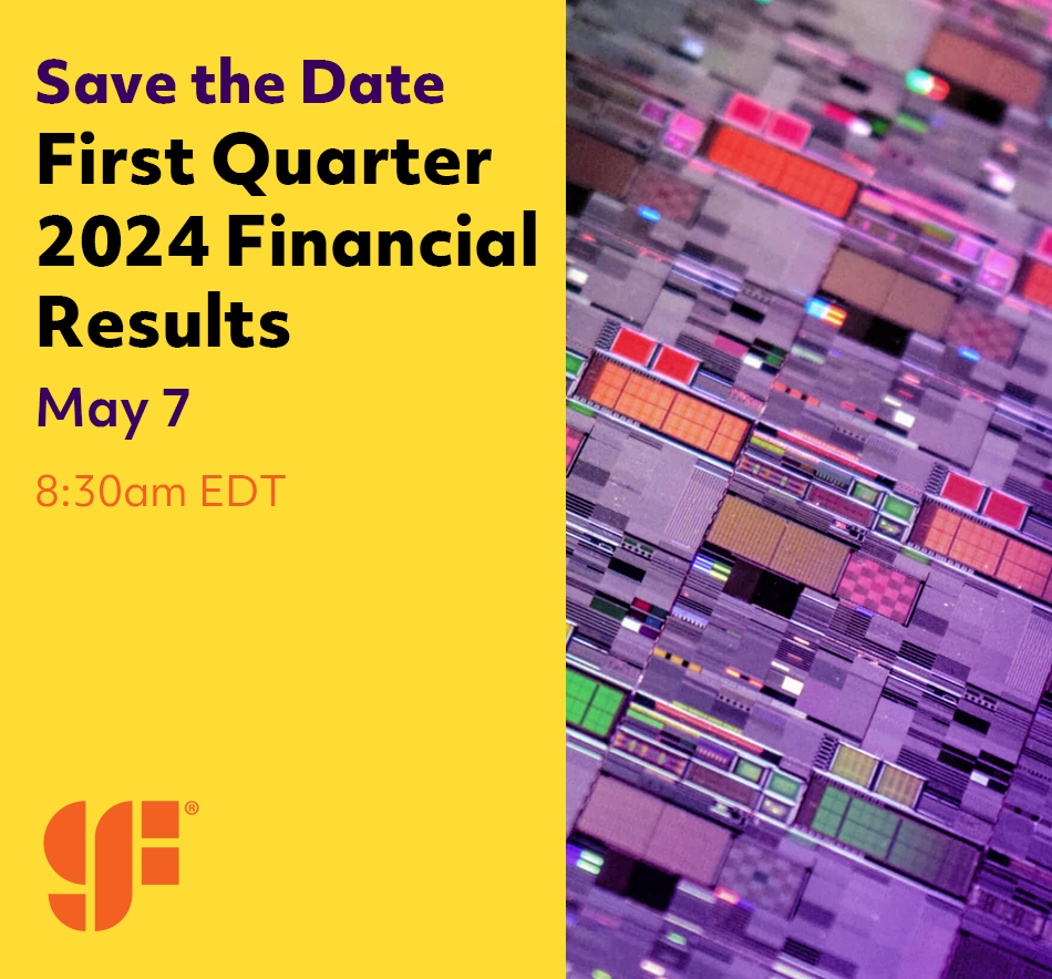 Mark your calendars for GF's Q1 2024 financial results. Join GF CEO Dr. Thomas Caulfield to hear more about our #quarterlyearnings on May 7 at 8:30 a.m. ET. For pre-registration info: loom.ly/wGCFtmw #GF #GlobalFoundries #GFEarnings #financialresults