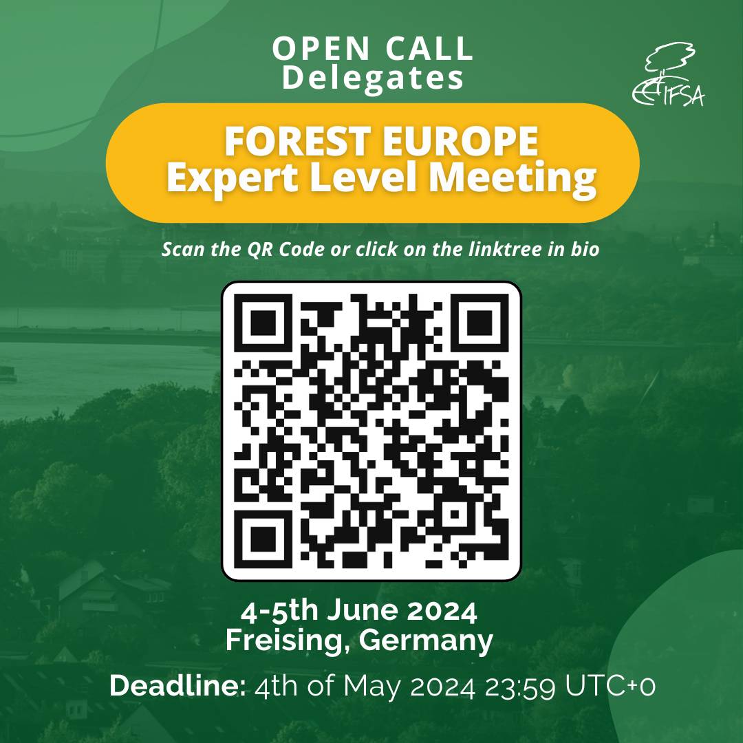 If you are a motivated IFSA member and want to learn more about the FOREST EUROPE process at the Expert Level Meeting as a delegate on 4th to 5th June 2024 then read more here and register: [ifsa.net/opencall-fe-el…] #ifsadotnet #foresteurope