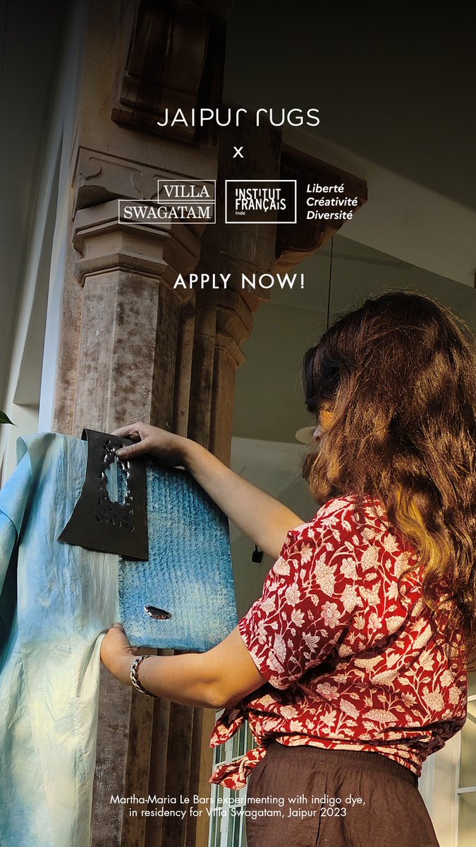 JaipurRugsFoundation (@jrfindia) on Twitter photo 🎭Calling all creatives!
Join us on a transformative journey with Villa Swagatam & <a href="/JaipurRugs/">Jaipur Rugs</a> Residency Program. Engage yourself in centuries-old tradition, collaborate with weaving storytellers & weave your own legacy.
Apply now- bit.ly/applypgrm
<a href="/ifiofficiel/">The French Institute in India</a> <a href="/IFParis/">Institut français</a> 🎭Calling all creatives!
Join us on a transformative journey with Villa Swagatam & <a href="/JaipurRugs/">Jaipur Rugs</a> Residency Program. Engage yourself in centuries-old tradition, collaborate with weaving storytellers & weave your own legacy.
Apply now- bit.ly/applypgrm
<a href="/ifiofficiel/">The French Institute in India</a> <a href="/IFParis/">Institut français</a>