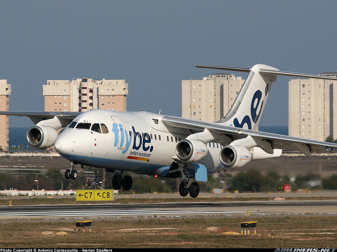 A Flybe BAE-146-200 seen here in this photo at Alicante Airport in February 2005 #avgeeks 📷- See photo