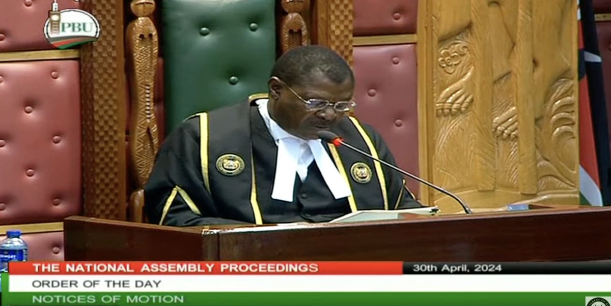 I direct that the motion having overwhelming support will be debated either at 6pm or after order 13 on the order paper, whichever comes earlier. - @HonWetangula #BungeLiveNA