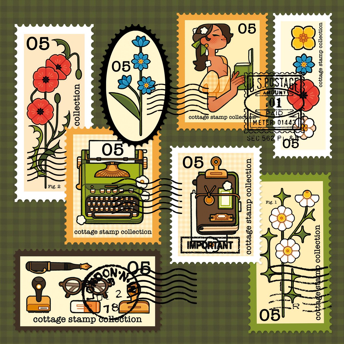 Cottage stamp collection🌼