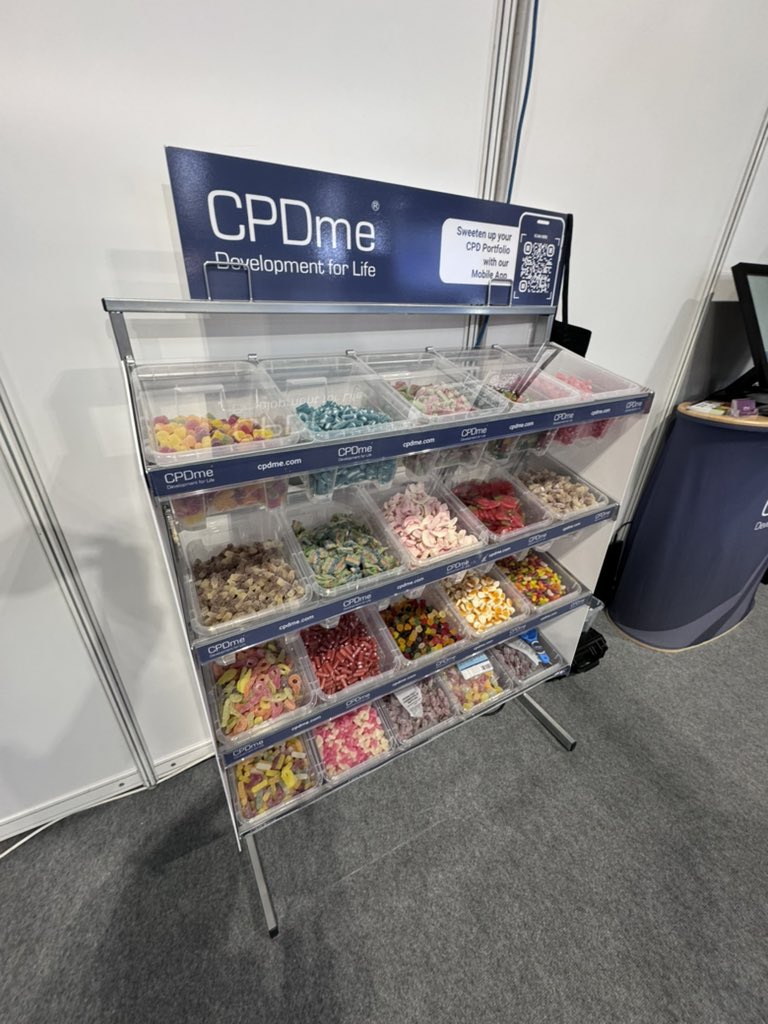 cpdme's tweet photo. Well it’s safe to say, Health and Safety delegates attending this years Health and Safety Show at the NEC love our new sweet stall @H_S_E @IOSH_tweets Remember to pop in and say hello #CPDMADESIMPLE https://t.co/o3yV8FasAH