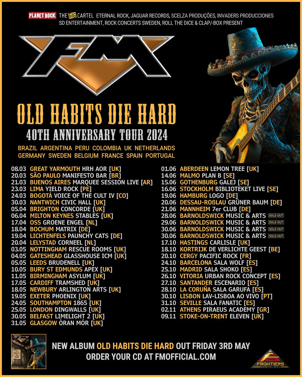 There's lots of rockin' still to be done on our #40thAnniversaryTour! 
Are you planning to join us at any of our upcoming dates? 

Booking info: bit.ly/FMlive 

#FMlive #oldhabitsdiehard #ontour #tourdates #newalbum #NewRelease #classicrock #melodicrock #livemusic