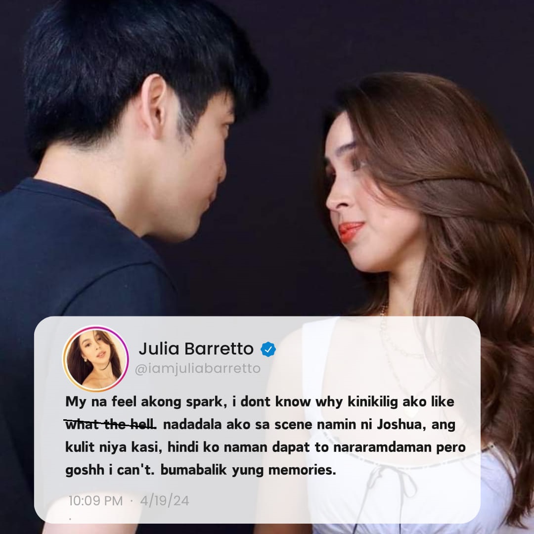 JULIA BARRETTO umamin kamakailan lang may spark na nararamdaman at kilig sa eksena na ginagawa nila ni JOSHUA GARCIA sa kanilang movie.

Gerald Anderson, hindi napigilang magreact: fbpost-co.web.app/?fbid=19942648…

#JuliaBarretto #JoshuaGarcia #GeraldAnderson