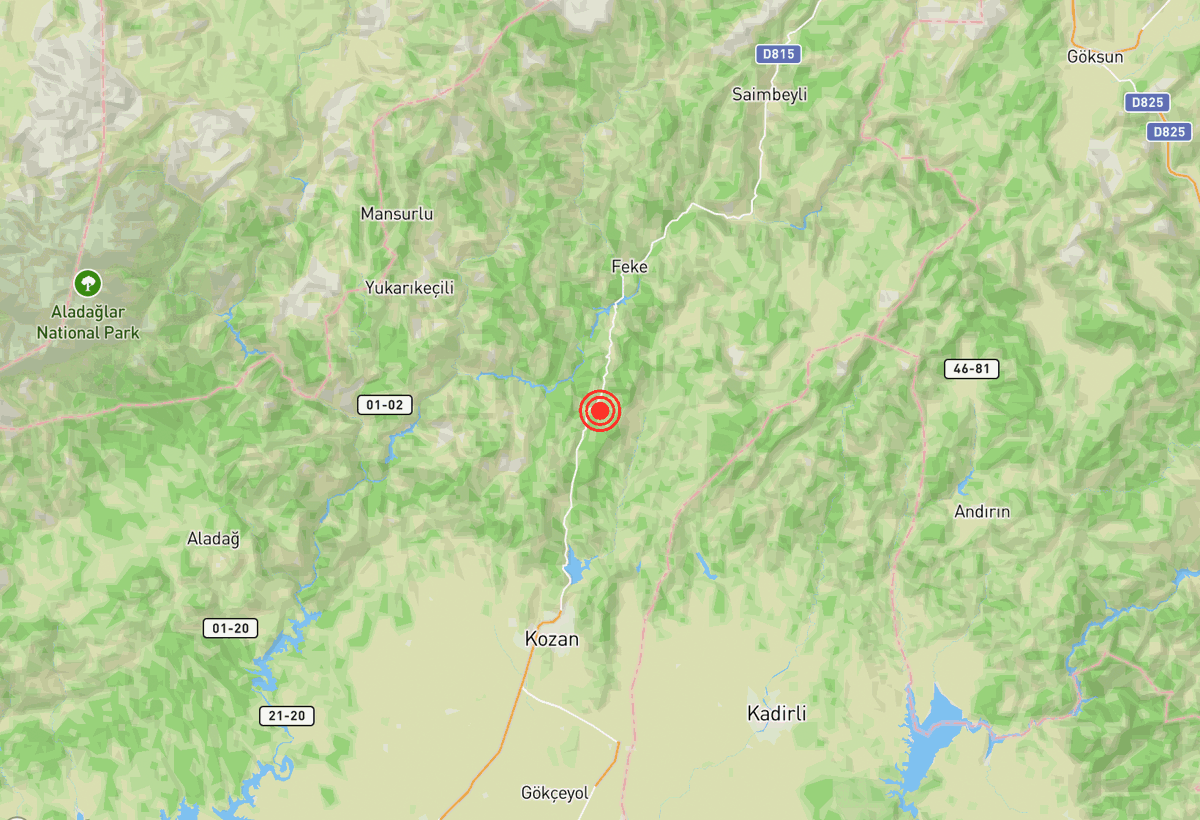 #deprem #DEPREMOLDU #SONDAKIKA #Adana
        
Yer: Culluusagi-Kozan (Adana)
Büyüklük: 2.4
Derinlik: 5 km
Tarih: 2024.04.30 13:29:40
Konum: google.com/maps?q=37.6738…