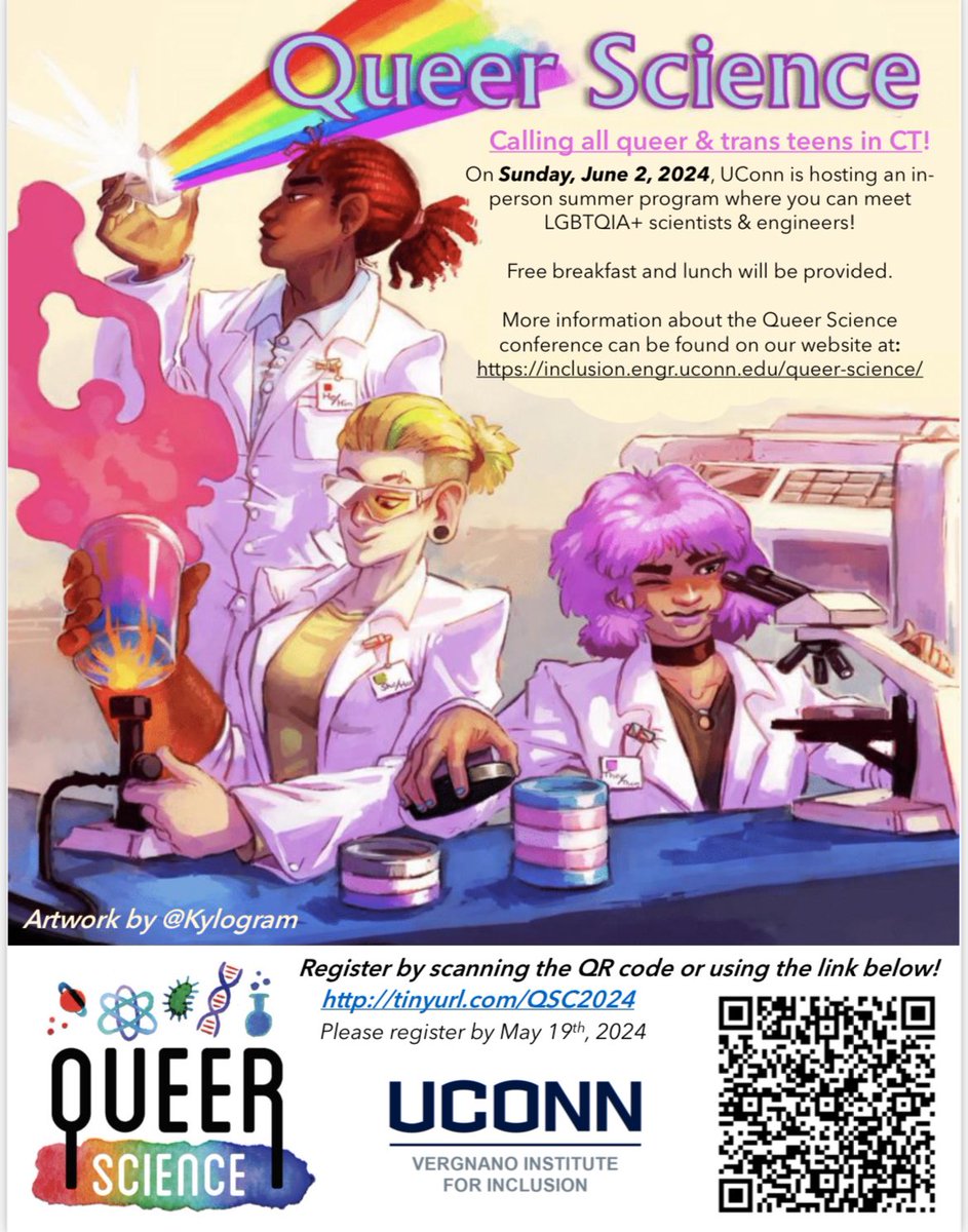 Do you know any LGBTIA+ teens in CT that are interested in STEM? If so, please share this info with them! Thanks! 🏳️‍⚧️🏳️‍🌈