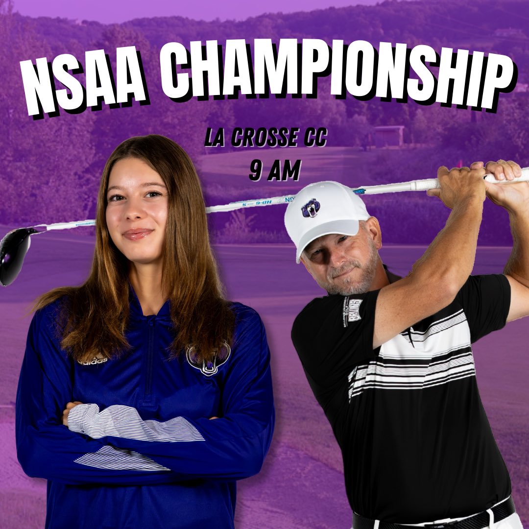 🏌️‍♀️GAMEDAY🏌️‍♂️

Bellevue women’s & men’s golf team 
At 
NSAA CHAMPIONSHIP 

📍- Onalaska, Wis. 

⛳️ - La Crosse CC

⌚️- 9 AM 

📊- no live scoring 

#NAIAWGolf  #Gameday #NSAAWGolf #BUBruins #NAIAMGolf #NSAAMGolf