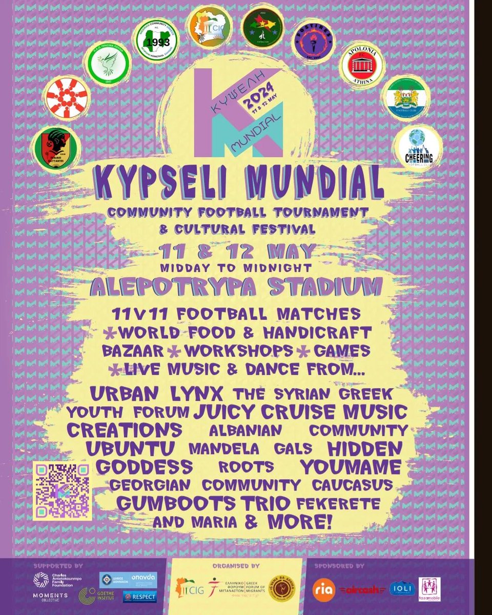 Kypseli Mundial 2024 Community Football Tournament & Cultural Festival kypselimundial.com 📅11-12 Mayıs 📍 Alepotrypa Stadium (Atina)